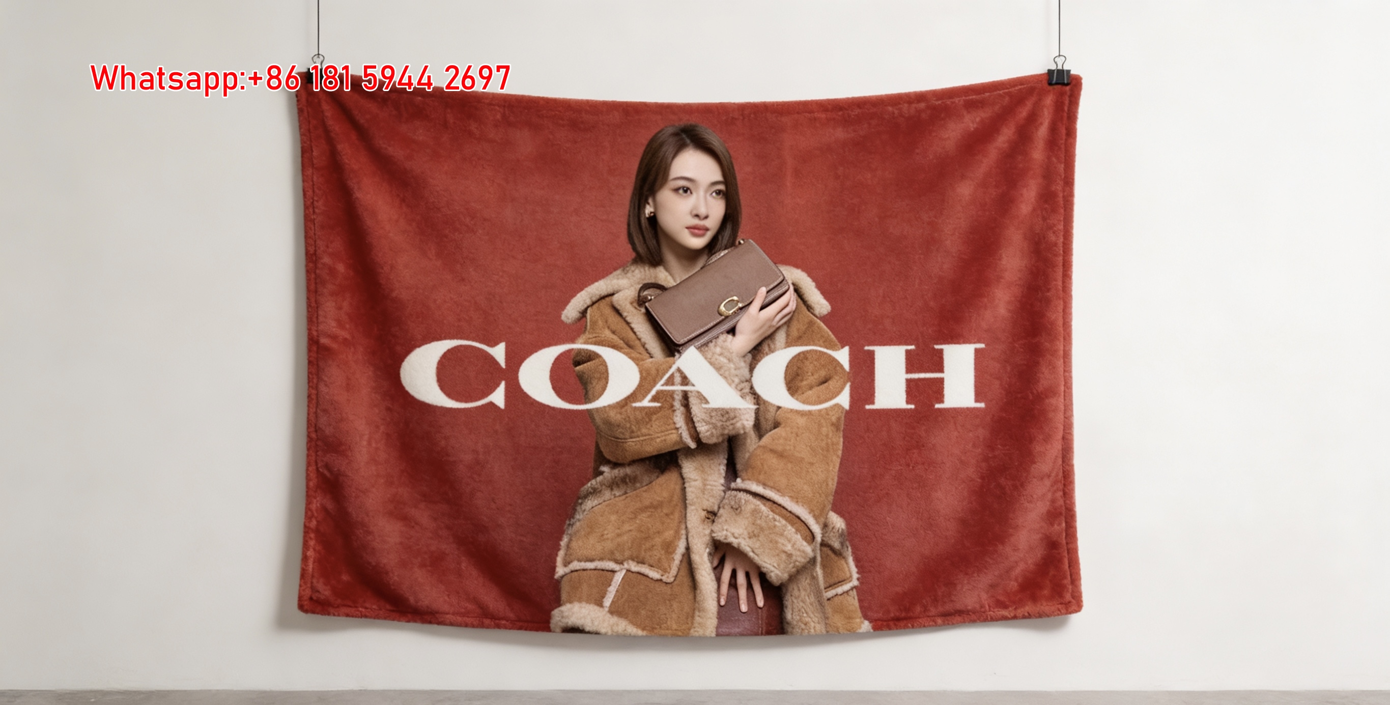 Coach Bandy Bag Print Flannel Throw Blanket for Sofa C109